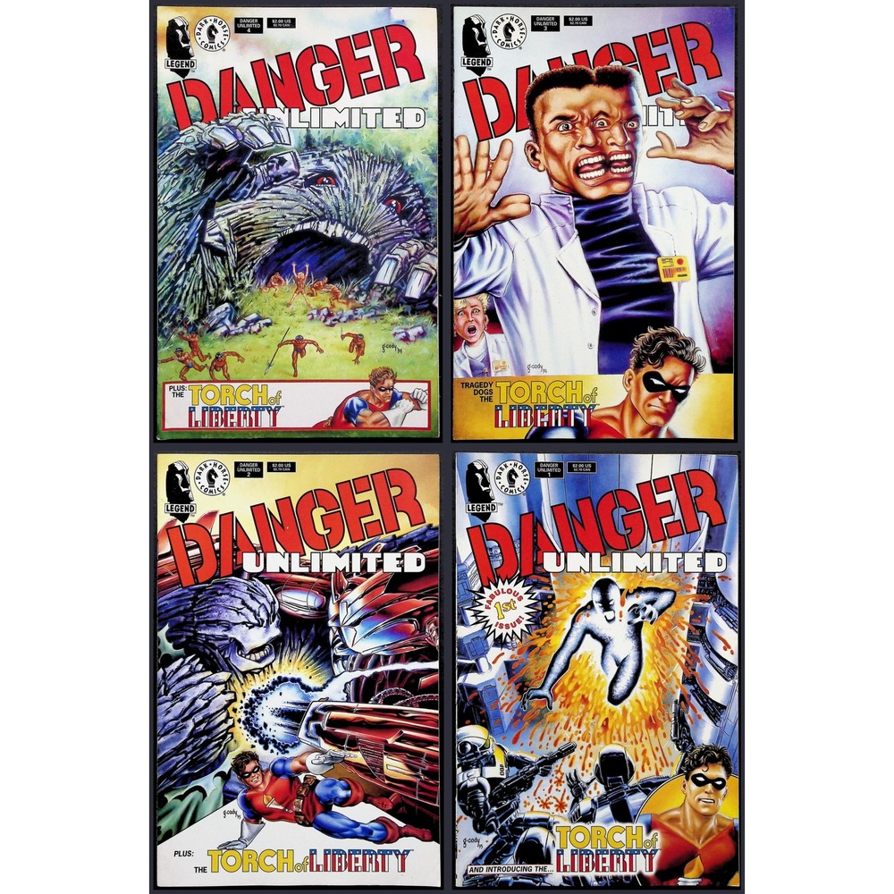Dark Horse Comic Danger Unlimited #1-4 Complete Set Legend John Byrne 1994